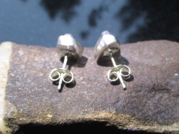 Handmade Tanzanite Crystal Studs in 925 Sterling Silver Natural Purple Stone Stu