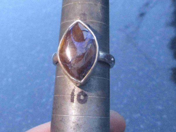 Handmade Boulder Opal Ring with Natural Australian Opal and 925 Sterling Silver
