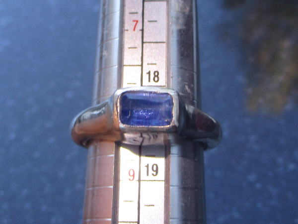 Handmade Blue Kyanite Ring 925 Sterling Silver Rectangle Blue Stone Rings for Wo