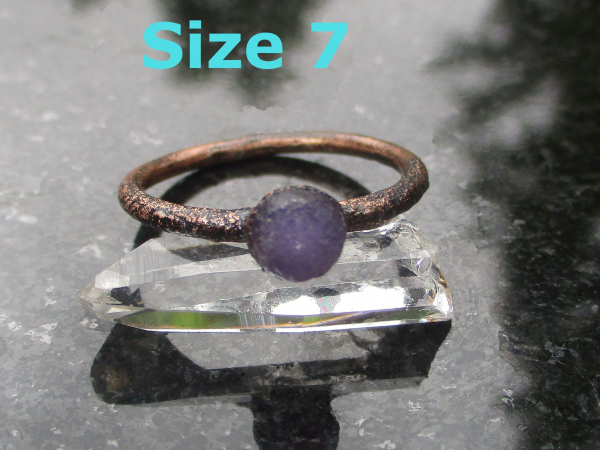 Grape Agate Ring Raw Grape Agate Ring Copper and Agate Jewelry Raw Stone Rough G