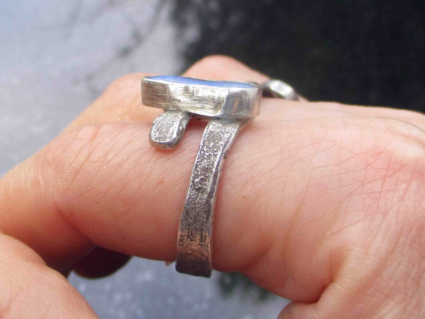 Handmade Opal Ring with Natural Australian Boulder Opal Size 8.5 Rings for Women