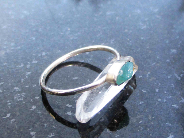 Handmade Raw Opal Wood Stacking Ring Size 7 Natural Indonesian Wood Opal 925 Ste