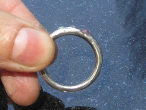 Handmade Sapphire Silver Sand Cast Ring Size 8.5 with Natural Sapphire and 925 S