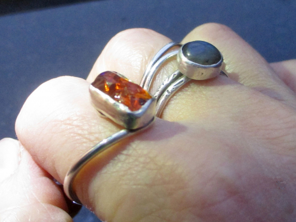 Raw Opal Ring 925 Sterling Silver with Freeform Natural Mexican Opal  Size 8.25