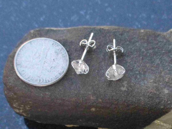 Handmade Herkimer Diamond Stud Earrings Crystal Studs Set in Sterling Silver Min