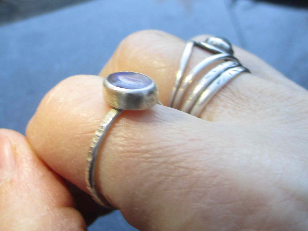 Boulder Opal Ring in 925 Sterling Silver, Stackable Handmade Ring with Natural A