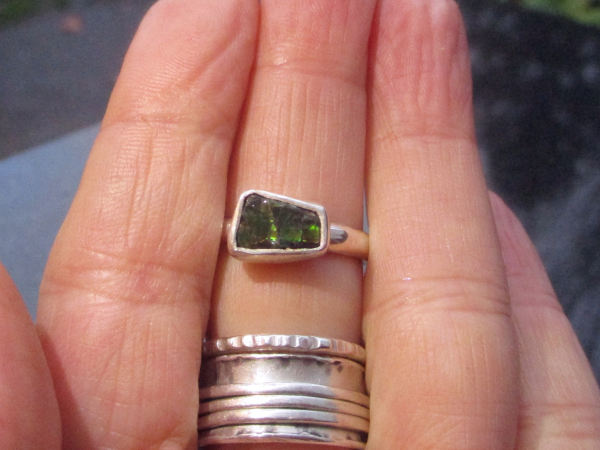 Handmade Ammolite Ring 925 Sterling Silver Iridescent GreenFossil Rings for Women Size 7 Handmade Ammolite Ring 925 Sterling Silver Iridescent GreenFossil Rings for Wome