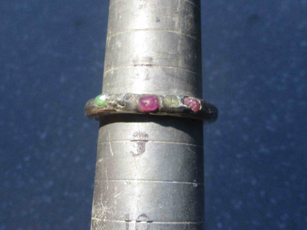 Handmade Sapphire Silver Sand Cast Ring Size 8.5 with Natural Sapphire and 925 S