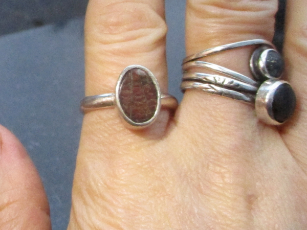 Handmade Ammolite Ring, 925 Sterling Silver, Fossil, Rings for Women, Size 8 Handmade Ammolite Ring, 925 Sterling Silver, Fossil, Rings for Women, Size 8