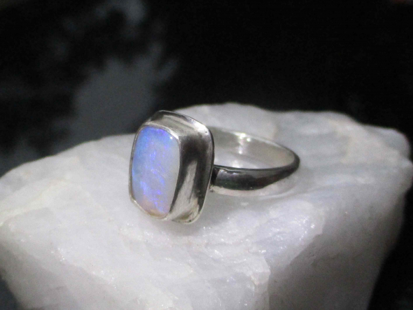 Australian Opal Ring 925 Sterling Silver Size 7.75 Handmade Rings for Women with