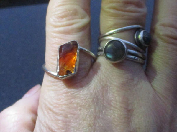 Raw Opal Ring 925 Sterling Silver with Freeform Natural Mexican Opal  Size 8.25