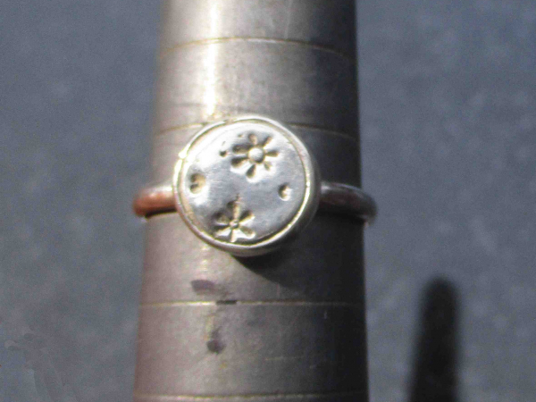 Moon Silver Ring Handmade Silver Nugget Stackable Ring Size 6.5