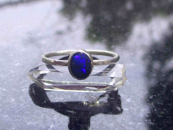 Australian Opal Silver Ring 925 Sterling Silver Size 6 HandmadeRings for Women