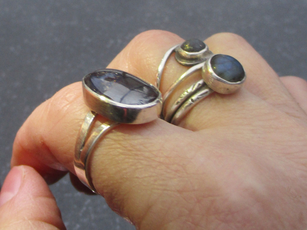 Boulder Opal Ring 925 Sterling Silver Size 7.5 Australian Opal Split Band Handma