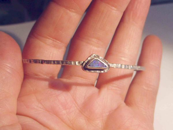 Boulder Opal Bracelet Handmade 925 Sterling Silver Jewelry for Women Bangle