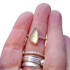 Handmade Oregon Sunstone Ring Sterling Silver Rough Crystal Rings for Women Size