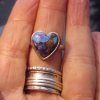 Handmade Heart Ring 925 Sterling Silver Purple  Mojave Turquoise Matrix Size 8