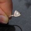 Triangle Moonstone Ring Sterling Silver Size 7 Minimalist Stacking Ring Handmade