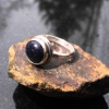 Handmade Blue Goldstone Ring Size 6.5 Set in 925 Sterling Silver Galaxy Ring wit