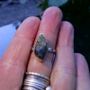 Handmade Oregon Blue Agate Ring Sterling Silver Stacking Rings for Women