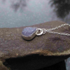 Handmade Tanzanite Crystal Necklace Set in Sterling Silver Raw Stone Purple Gems