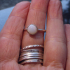 Handmade Opal Stacking Ring 925 Sterling Silver Size 7 October Birthstone