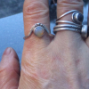 Australian Crystal Opal Ring: Handmade Sterling Silver Stackable Bands Size 8