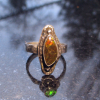 Handmade Ammolite Silver Ring 925 Sterling Silver Natural Fossil Ammonite Handma