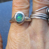 Handmade Opal Ring: 925 Sterling Silver Size 8.5 Rings for Women