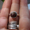 Handmade Australian Boulder Opal Ring * Made with a round Australian boulder Opa