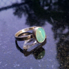 Handmade Opal Ring 925 Sterling Silver with Natural Peruvian Andean Blue Green O