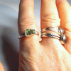 Handmade Ammolite Ring 925 Sterling Silver Iridescent GreenFossil Rings for Wome