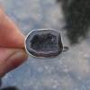 Tabasco Geode Ring In Sterling Silver US Size 9 Black Stone Silver Stackable Geo