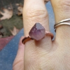 Raw Amethyst Copper Electroformed Ring Size 8 February Birthstone  Crystal Stack