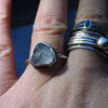 Raw Aquamarine Ring Sterling Silver Size 6.5 Handmade March Birthstone Rings for