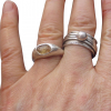 Oregon Sunstone Ring Size 6 Handmade 925 Sterling Silver Natural Raw Stone Ring Molten Silver Oregon Sunstone Ring Size 6 Handmade 925 Sterling Silver Natural Raw Stone Ring