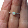 Crystal Opal Stacking Ring Sterling Silver with Natural Australian Opal Size 6