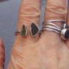 Handmade Ammolite Ring Sterling Silver Size 8 Adjustable Fossil Rings for Women