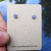 Tanzanite Sterling Silver Stud Earrings with 4 Prong Setting Purple Gemstone Stu