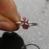 Size 7 Handmade Raw Ruby Crystal Stacking Ring in Sterling Silver With Thin Hamm