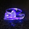 Handmade Quartz Stacking Ring in Sterling Silver Size 7 Fluorescent Crystal Ring