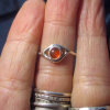 Handmade Opal Ring 925 Sterling Silver with Natural Mexican Fire Opal Size 6