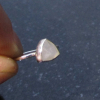 Triangle Moonstone Ring Sterling Silver Size 5 Minimalist Stacking Ring with Thi
