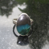 Handmade Indonesian Opal Ring 925 Sterling Silver Made with Indonesian Opalized Wood Size 10 Handmade Indonesian Opal Ring 925 Sterling Silver Made with Indonesian Opalized