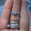 Opal Stacking Ring  925 Sterling Silver Natural Australian Opal Doublet Handmade