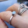 Opal Silver Ring Handmade with 925 Sterling Silver and Australian Boulder Opal