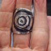 Spiral Statement Ring 925 Sterling Silver Handmade with Wide Textured Band