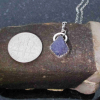 Handmade Tanzanite Crystal Necklace Set in Sterling Silver Raw Stone Purple Gems