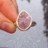 Druzy Amethyst Ring Sterling Silver Handmade Crystal Rings for Women