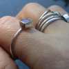 Crystal Opal Ring with Australian Opal Sterling Silver Size 8 Handmade Stackable